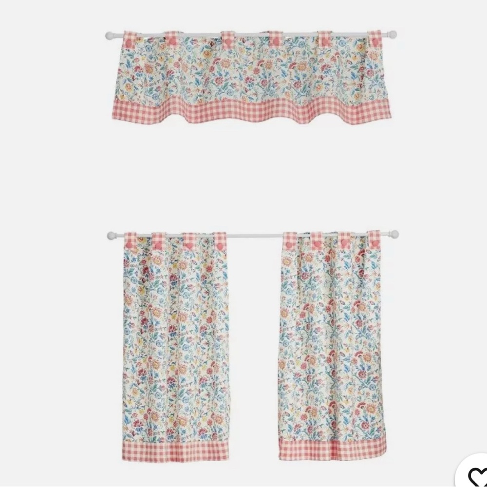 The Pioneer Woman Vibrant curtain set, Tier & Valance